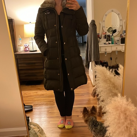 Michael Kors Olive green long coat - Picture 6 of 6